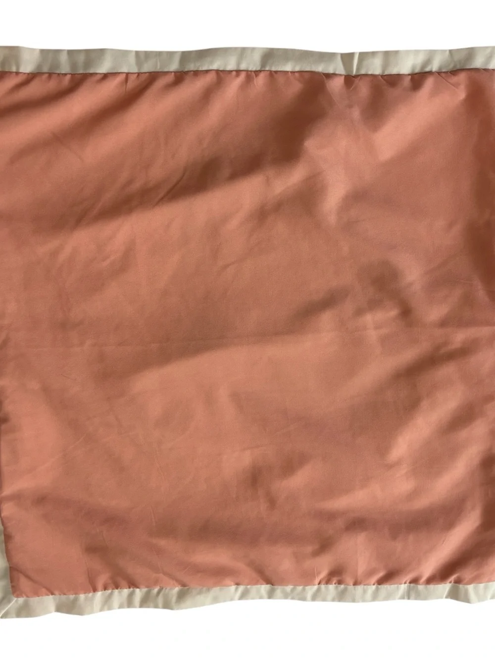 JC Penny Home Solid Coral Peach Center Pillow Sham Duel Tone Beige Border Trim